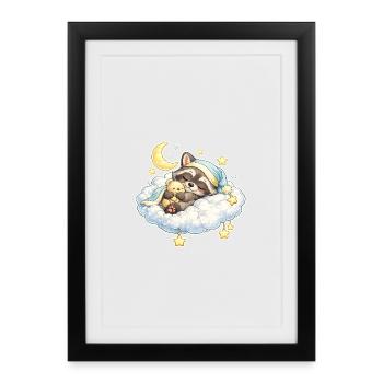 Baby_Oskar-_Lune_-_Sterne - Affiche encadrée (27 × 37 cm) - noir - Devant