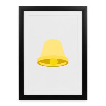 Yellow Bell Icon – Minimal - Framed poster (27 × 37 cm) - black - Front