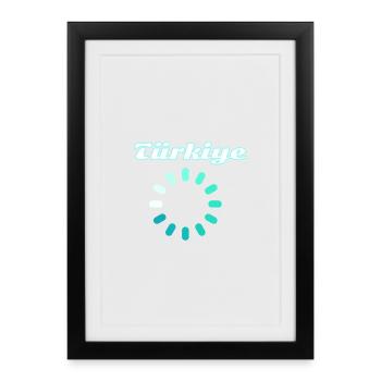 Turkey Charging Circle Turquoise - Framed poster (27 × 37 cm) - black - Front