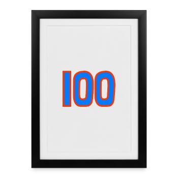 100. 100 ANS. 100e ANNIVERSAIRE. ANNIVERSAIRE 100 - Affiche encadrée (27 × 37 cm) - noir - Devant