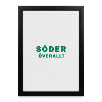 South Everywhere Textgrafiken - Gerahmtes Poster (27 × 37 cm) - Schwarz - Vorne