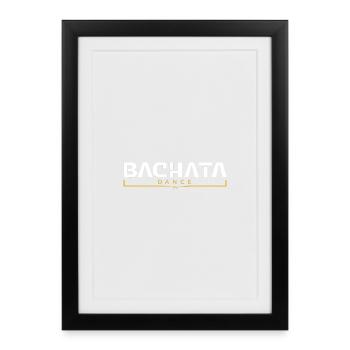 Logo de la danse bachata en or blanc - Danse latine - Affiche encadrée (27 × 37 cm) - noir - Devant