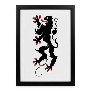Chemnitz Lion - Chemnitz - Affiche encadrée (27 × 37 cm) - noir - Devant