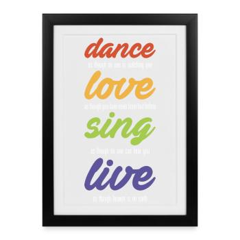 Dance-love-sing-live (dark) - Framed poster (27 × 37 cm) - black - Front
