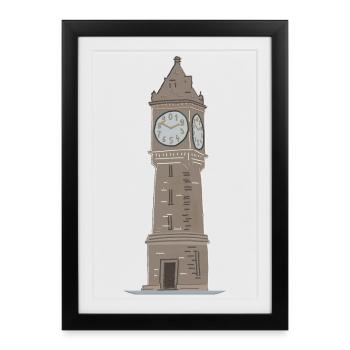 Ludwigshafen am Rhein, tour d’écartement sans texte - Affiche encadrée (27 × 37 cm) - noir - Devant