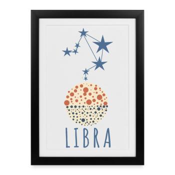 La constellation de la Balance - Affiche encadrée (27 × 37 cm) - noir - Devant