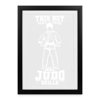 Petit judoka - Affiche encadrée (27 × 37 cm) - noir - Devant