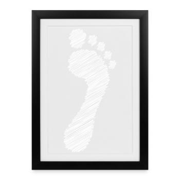 Coureurs naturels pieds nus blancs - Affiche encadrée (27 × 37 cm) - noir - Devant