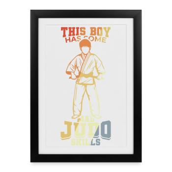 Enfant de judo - Affiche encadrée (27 × 37 cm) - noir - Devant
