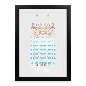Rotterdam, White House at the Old Port, Netherlands - Framed poster (27 × 37 cm) - black - Front