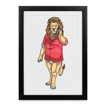 Lion Dart Dart - Affiche encadrée (27 × 37 cm) - noir - Devant