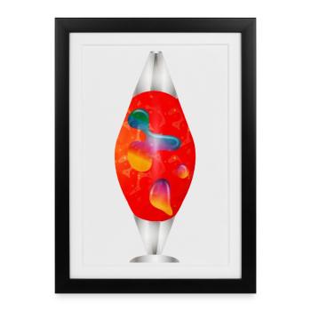 Colorful lava lamp illustration – pure retro mood - Framed poster (27 × 37 cm) - black - Front