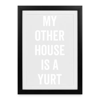 Mon autre maison est une yourte - Affiche encadrée (27 × 37 cm) - noir - Devant