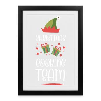 Christmas Cooking Team - Framed poster (27 × 37 cm) - black - Front