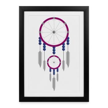 Purple and blue dreamcatcher - Framed poster (27 × 37 cm) - black - Front