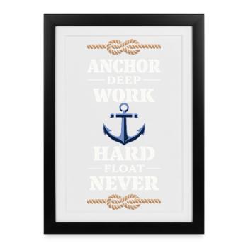 Cadeau de navigation pour le travail de matelot en mer - Affiche encadrée (27 × 37 cm) - noir - Devant
