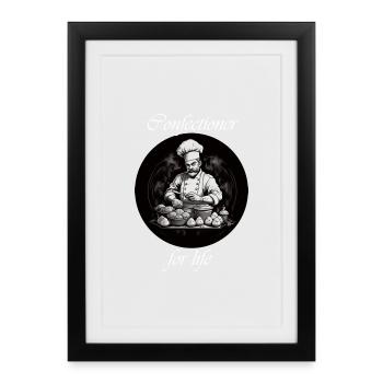Confiseur pour la vie blanc - Affiche encadrée (27 × 37 cm) - noir - Devant