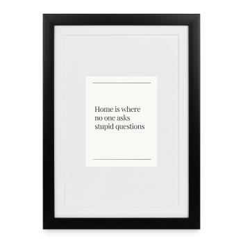 Accueil Aucune question - Affiche encadrée (27 × 37 cm) - noir - Devant