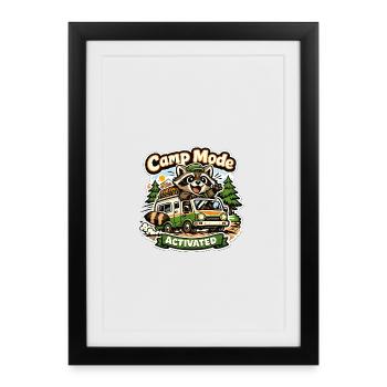Camping en caravane Voyage Camper Vie de camping - Affiche encadrée (27 × 37 cm) - noir - Devant