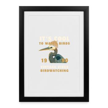 Vibes Vintage Birdwatching - Framed poster (27 × 37 cm) - black - Front