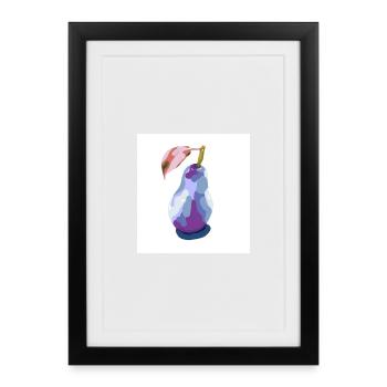 Poire en pastels abstrait - Affiche encadrée (27 × 37 cm) - noir - Devant