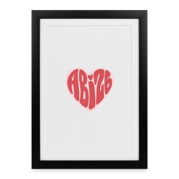 ABG Heart Typography in Pink - Framed poster (27 × 37 cm) - black - Front