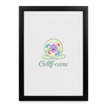 Self-care of the cell, meditation for biologists - Framed poster (27 × 37 cm) - black - Front