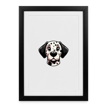 Tête de Dalmatien comique - Affiche encadrée (27 × 37 cm) - noir - Devant