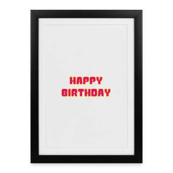 ANNIVERSAIRE. HAPPY BIRTHDAY - Affiche encadrée (27 × 37 cm) - noir - Devant