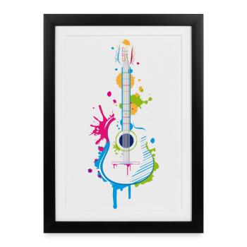 guitare Graffiti - Affiche encadrée (27 × 37 cm) - noir - Devant