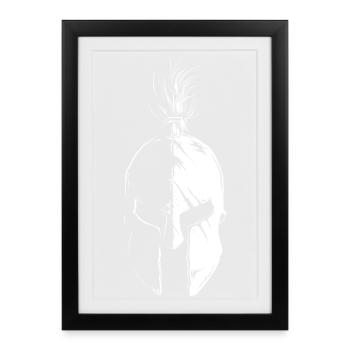 Casque Guerrier Gladiateur 300 Symbole Romain Combattant - Affiche encadrée (27 × 37 cm) - noir - Devant