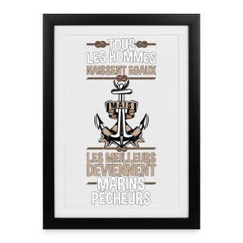 MARINS PECHEURS - Affiche encadrée (27 × 37 cm) - noir - Devant