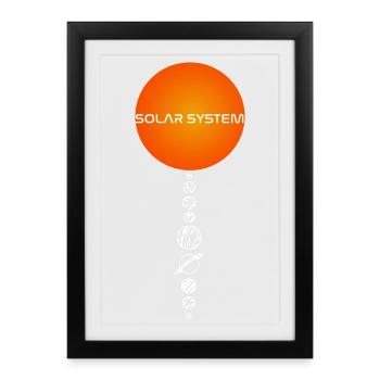 Le soleil et les planètes - Affiche encadrée (27 × 37 cm) - noir - Devant