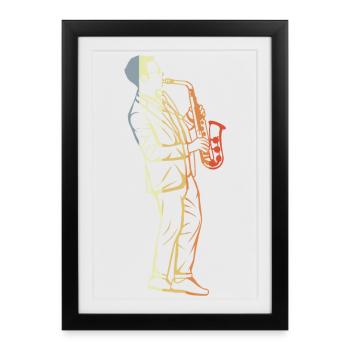 Vintage Saxophone - Framed poster (27 × 37 cm) - black - Front
