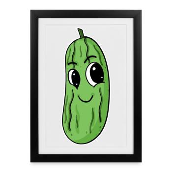 Motif de concombre - Affiche encadrée (27 × 37 cm) - noir - Devant