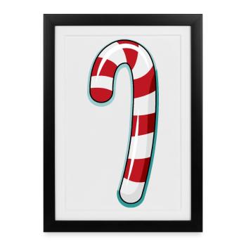 Candy Cane Striped Design - Framed poster (27 × 37 cm) - black - Front