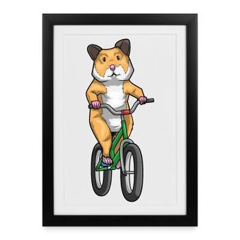 Vélo hamster - Affiche encadrée (27 × 37 cm) - noir - Devant