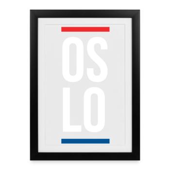 Oslo City Design - Affiche encadrée (27 × 37 cm) - noir - Devant
