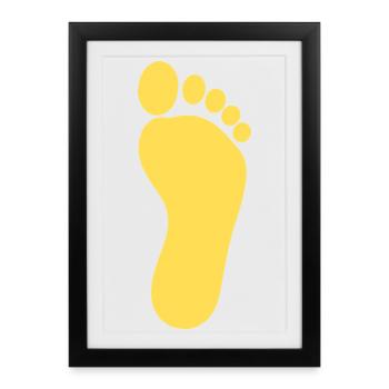 yellow foot feet pedicure pedicure podiatry - Framed poster (27 × 37 cm) - black - Front