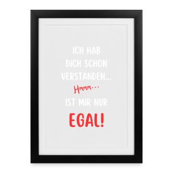 Je vous ai déjà compris. Je m’en fous ! - Affiche encadrée (27 × 37 cm) - noir - Devant