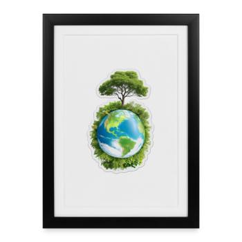 Terre Mère - Affiche encadrée (27 × 37 cm) - noir - Devant