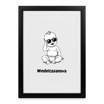 Diaper Casanova - Framed poster (27 × 37 cm) - black - Front