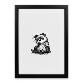 Bof Ours – Sketch Insouciant (Sarcasme) - Affiche encadrée (27 × 37 cm) - noir - Devant
