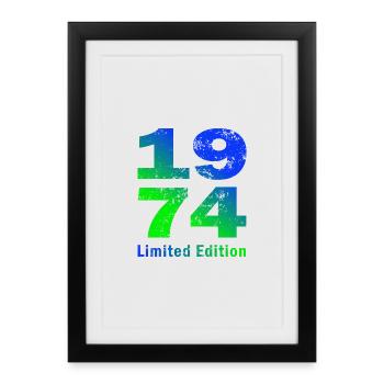 Birthday born in 1974 limited edition - Framed poster (27 × 37 cm) - black - Front