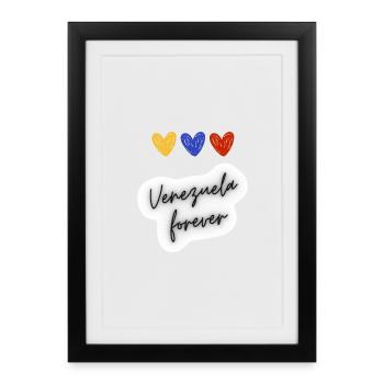 Venezuela pour toujours - Affiche encadrée (27 × 37 cm) - noir - Devant