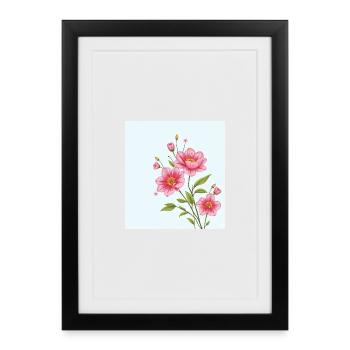 Flower - Framed poster (27 × 37 cm) - black - Front