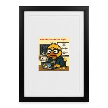 Funny Coding Duck Illustration - Framed poster (27 × 37 cm) - black - Front