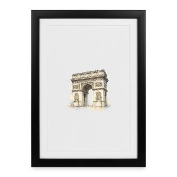 Arc de Triomphe en aquarelle - Affiche encadrée (27 × 37 cm) - noir - Devant