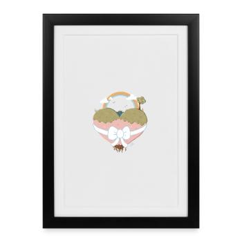 Paysage du cœur avec arc-en-ciel - Affiche encadrée (27 × 37 cm) - noir - Devant
