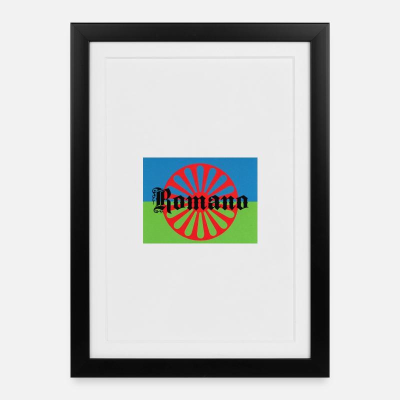 Lennyromanoflag - Affiche encadrée (27 × 37 cm) - noir
